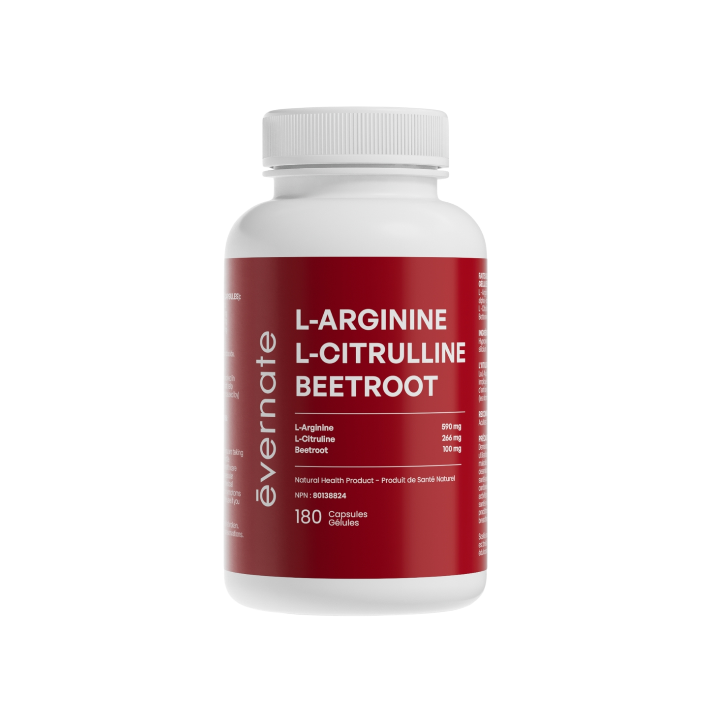 Evernate ALL-IN-ONE L-Arginine, L-Citrulline & Beetroot 3-in-1 nitric oxide supplement bottle