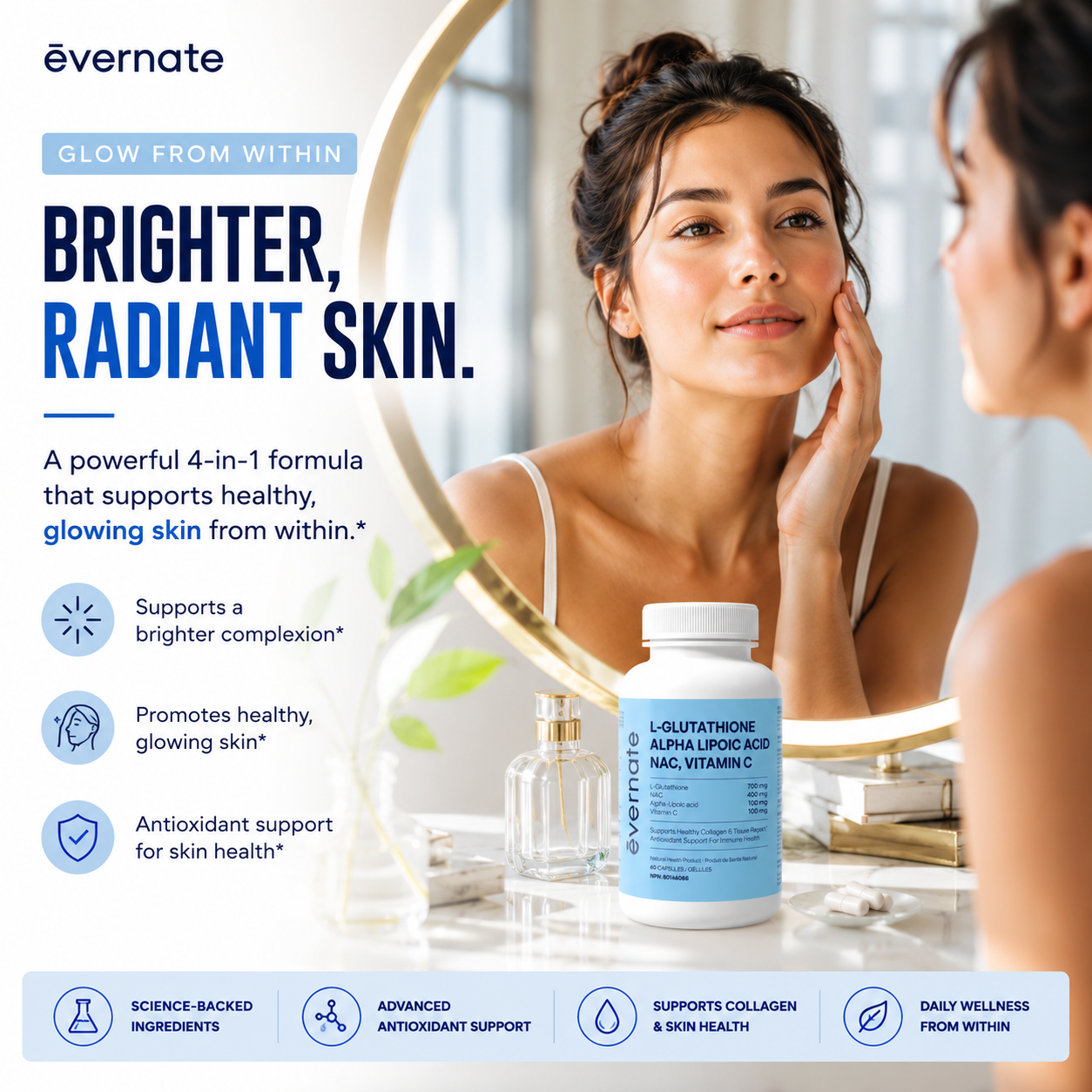 L-Glutathione, NAC & ALA — Skin Brightening & Glow – Evernate