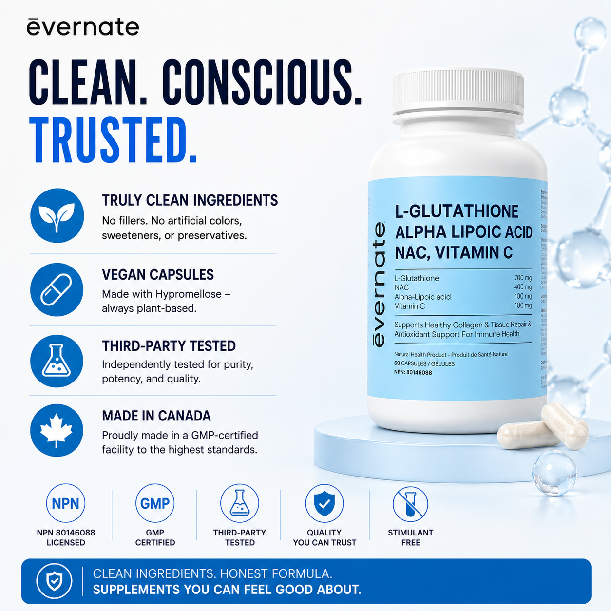 L-Glutathione, NAC & ALA — Skin Brightening & Glow – Evernate