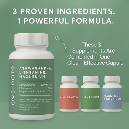 Ashwagandha, L-Theanine, Magnesium